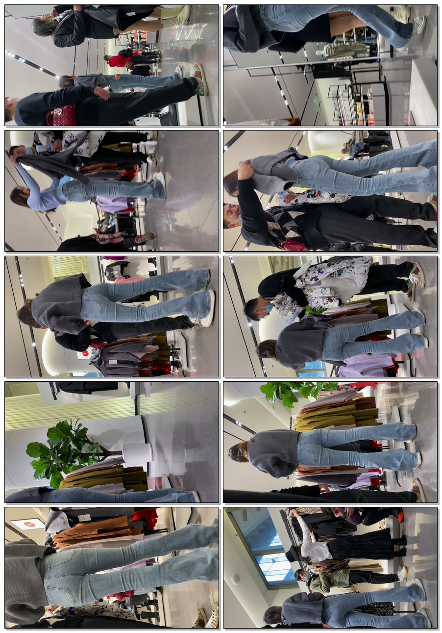 商场紧身包臀灰牛仔小姐【积分35】