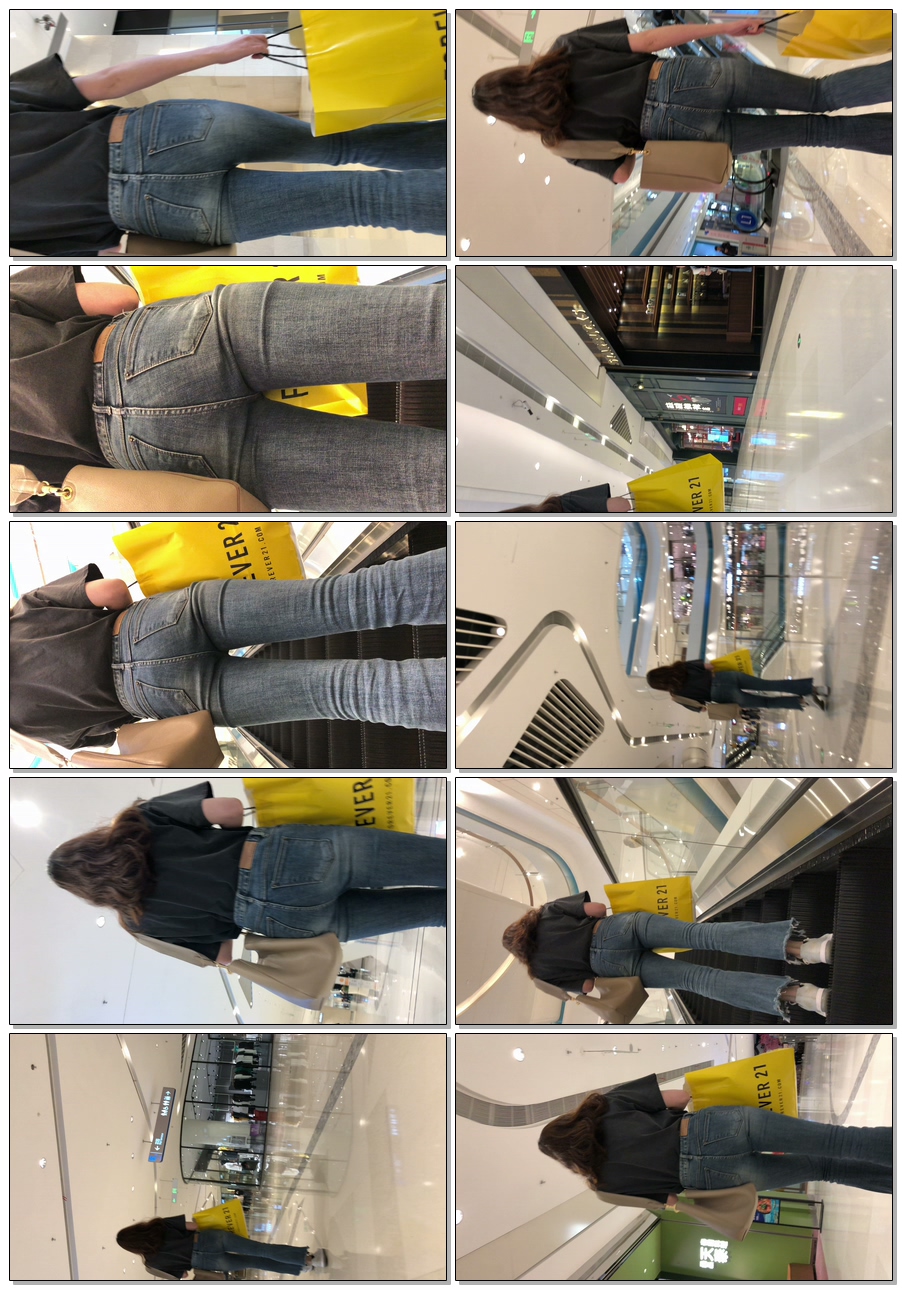 紧身大宽臀牛仔裤上电梯【积分80】