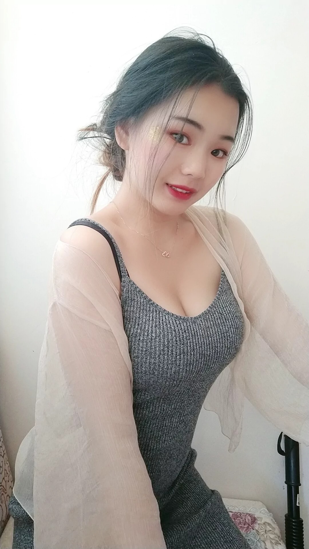 阿桃灰色紧身包臀裙SN31