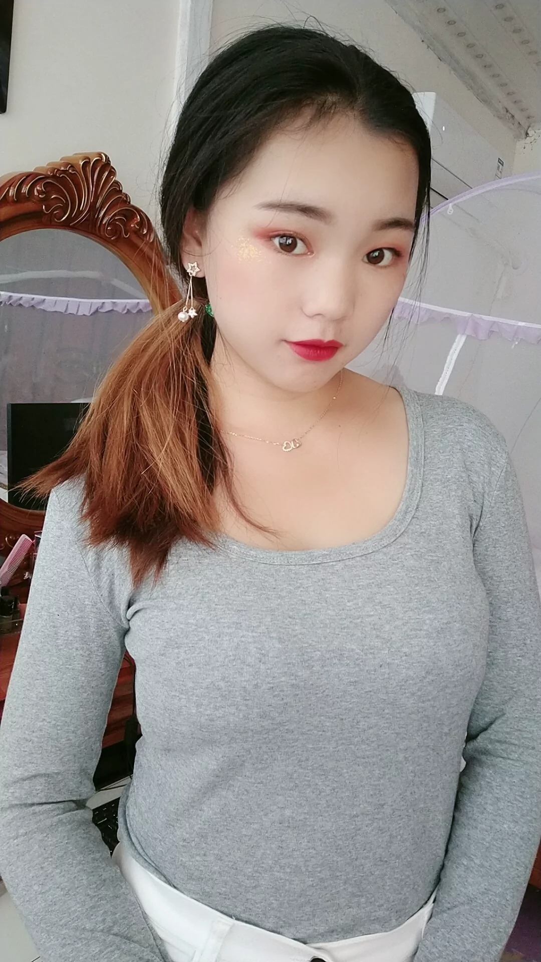 阿桃紧身白裤SN37