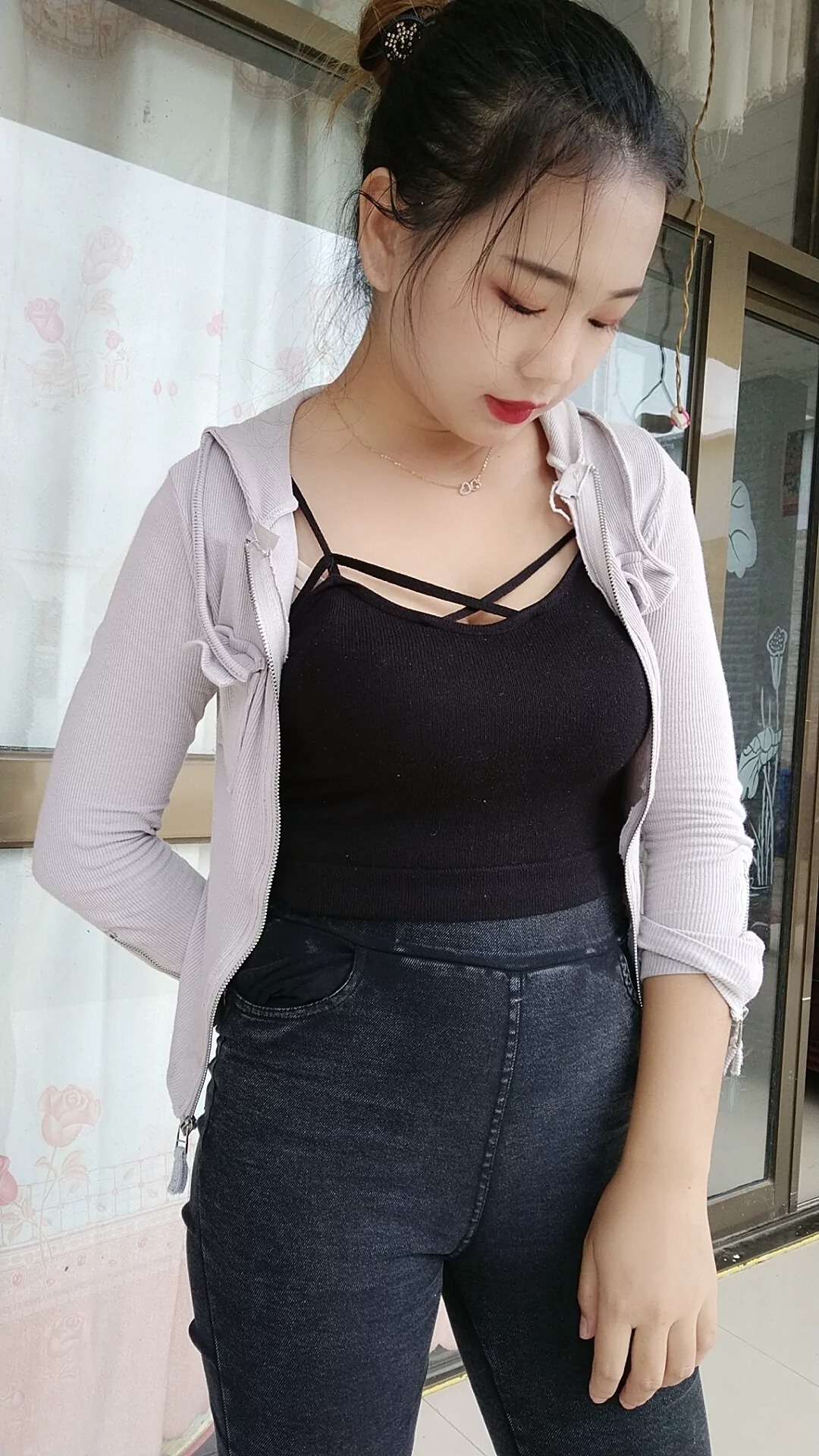 阿桃黑色紧身裤SN38