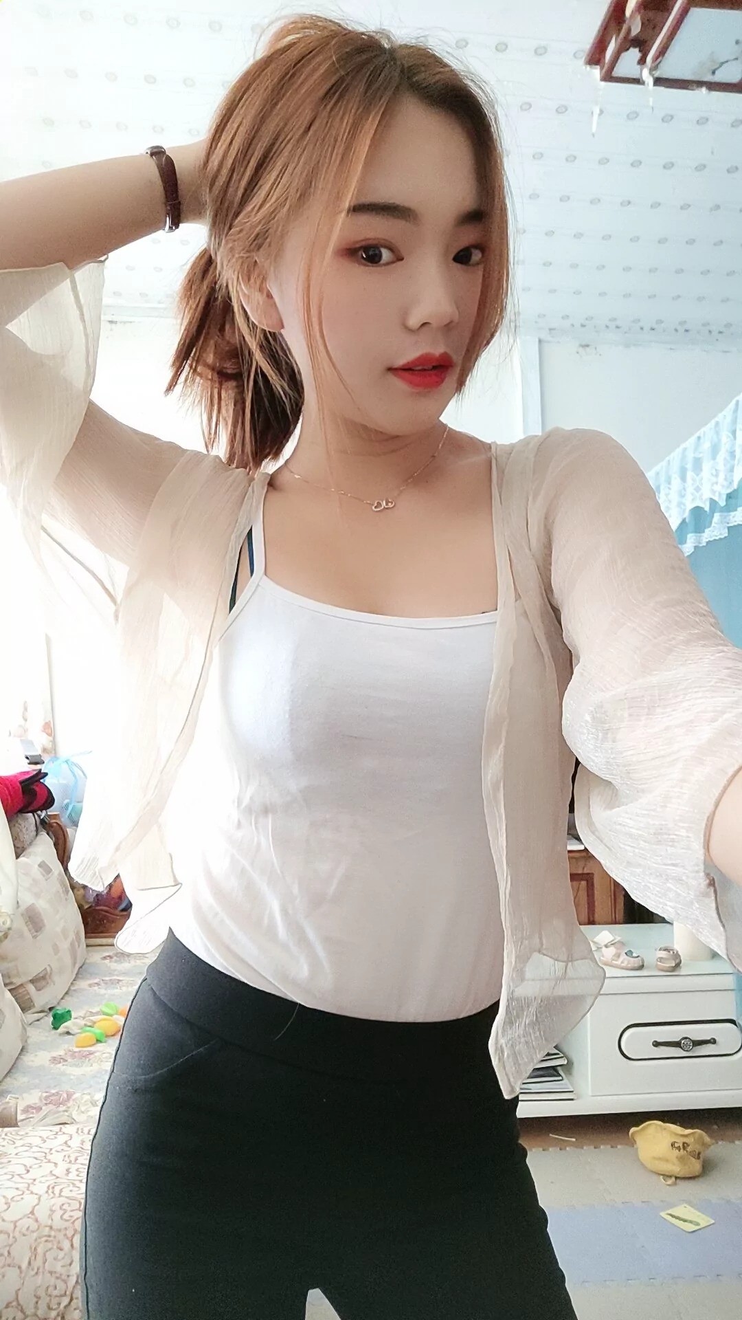 阿桃黑色紧身裤SN42