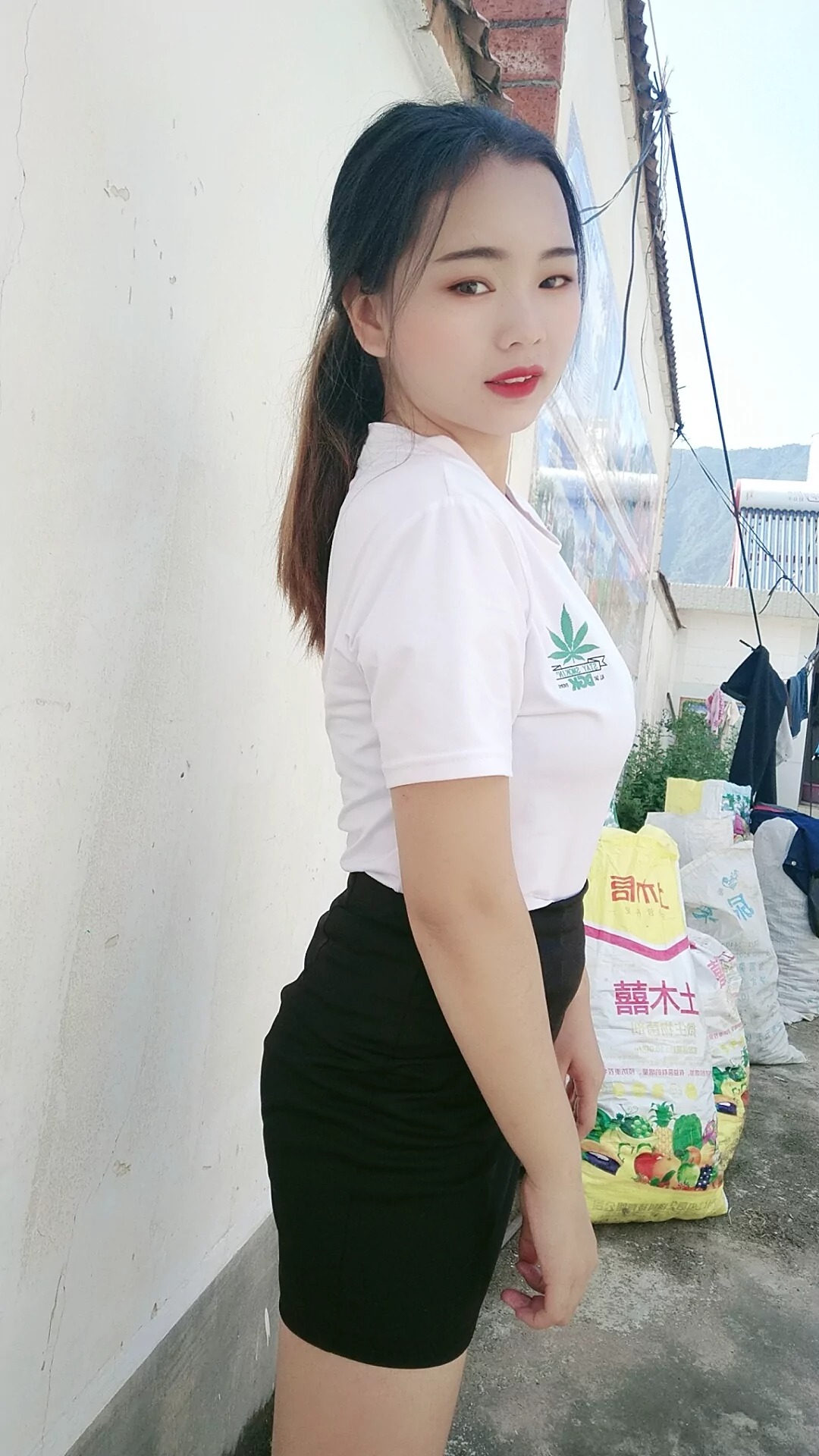 阿桃黑丝紧身包臀裙SN56