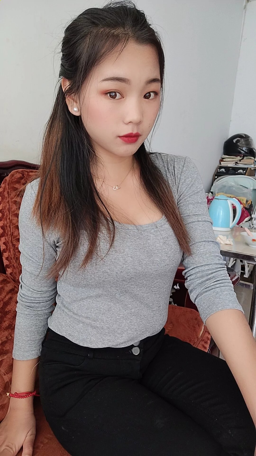 阿桃黑色高弹紧身裤SN63