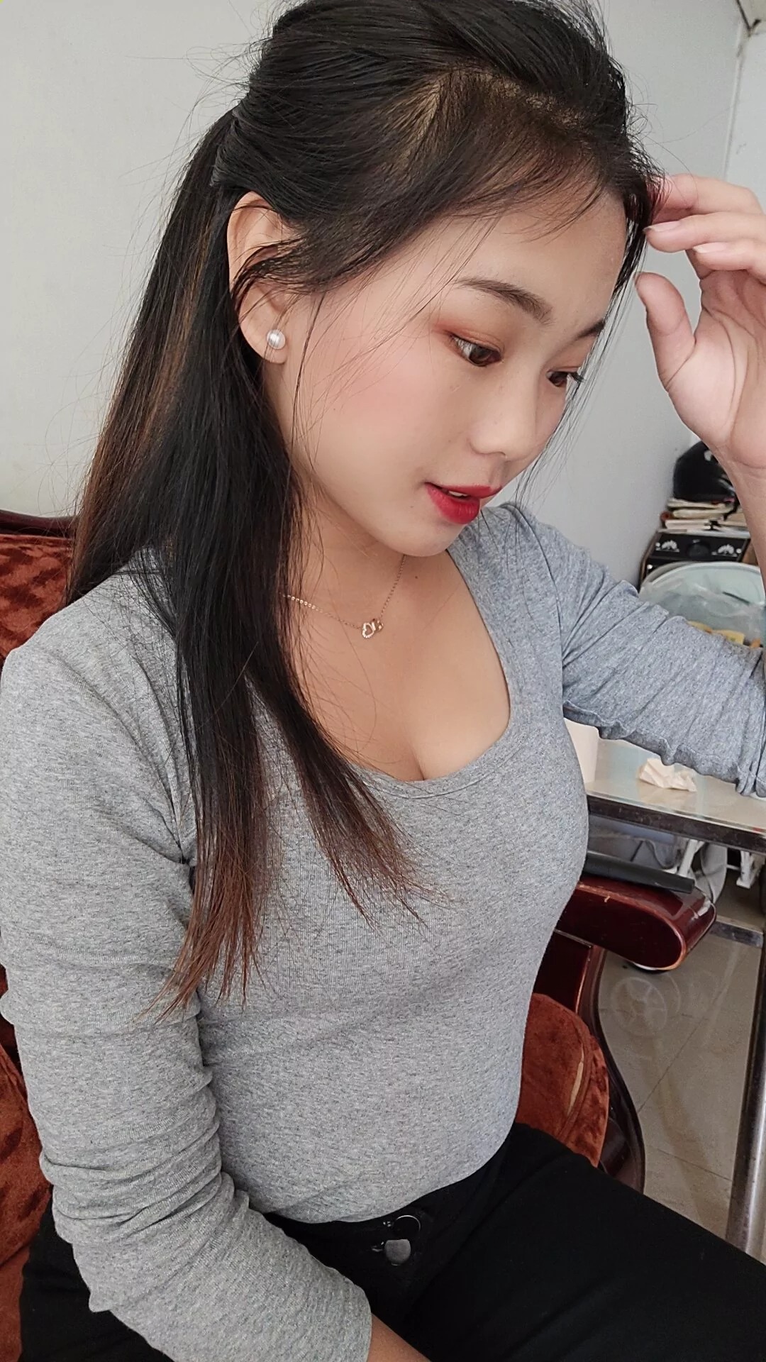 阿桃黑色高弹紧身裤SN63