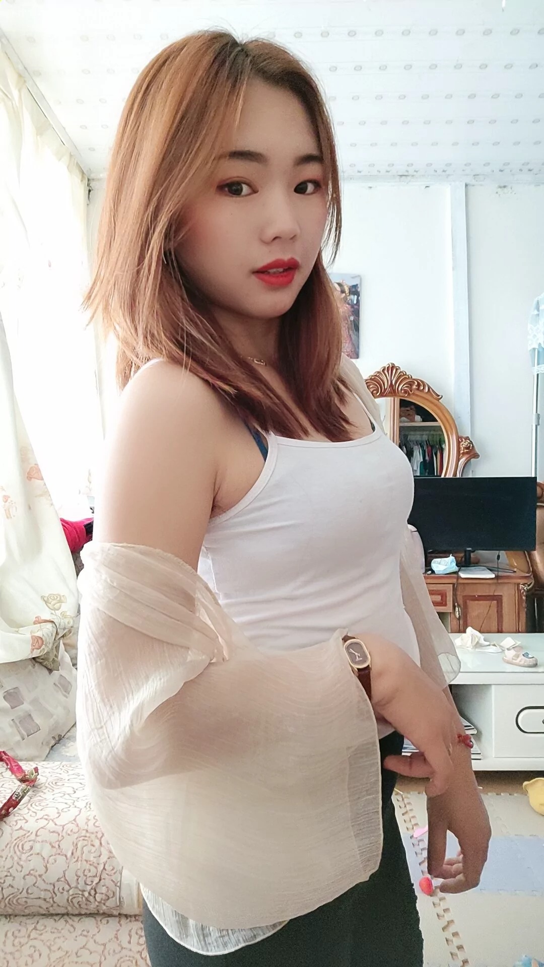 阿桃黑丝紧身裤SN73