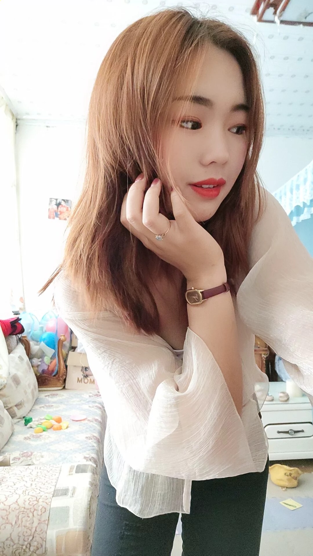 阿桃黑丝紧身裤SN73
