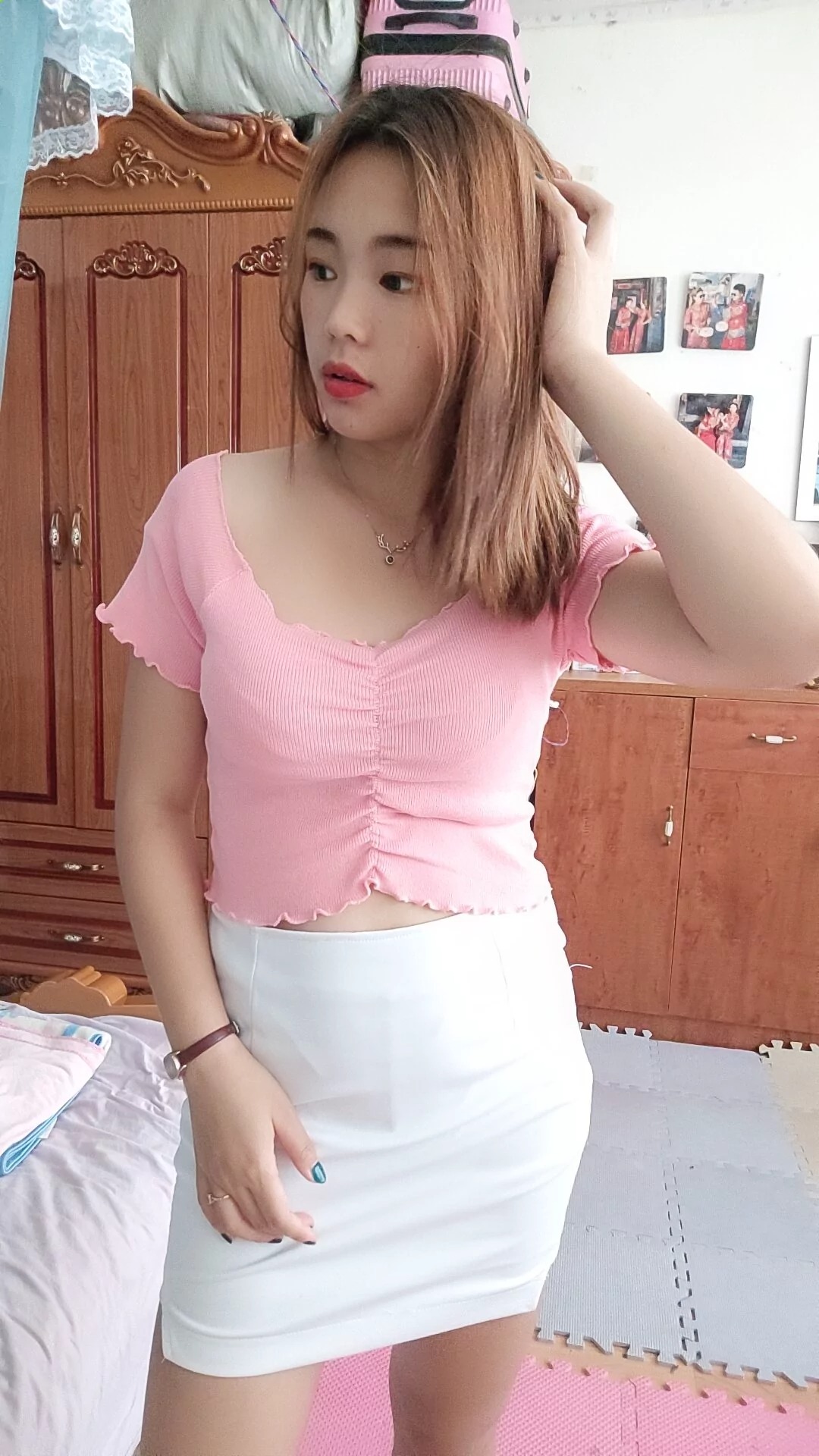阿桃白色包臀裙SN93