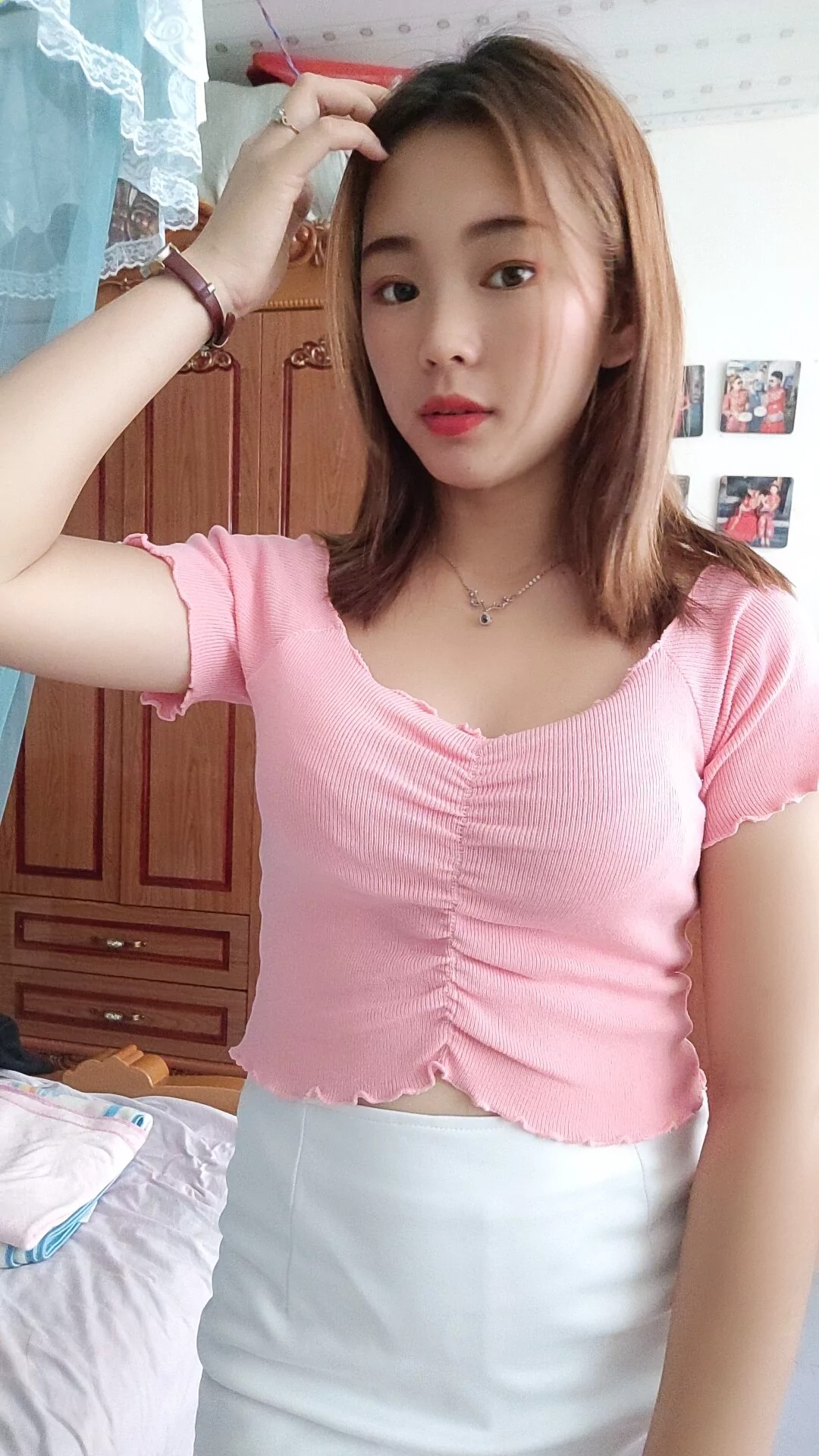 阿桃白色包臀裙SN93