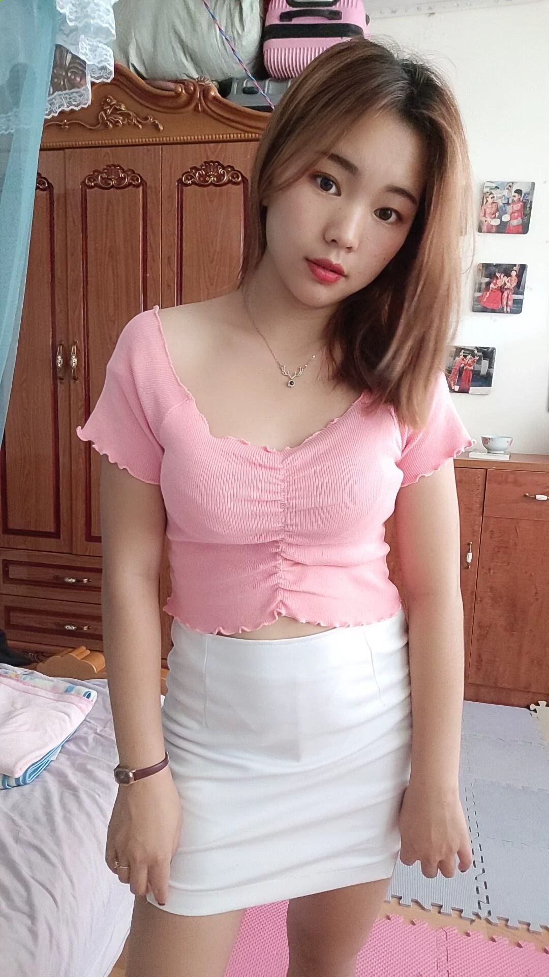 阿桃白色包臀裙SN93