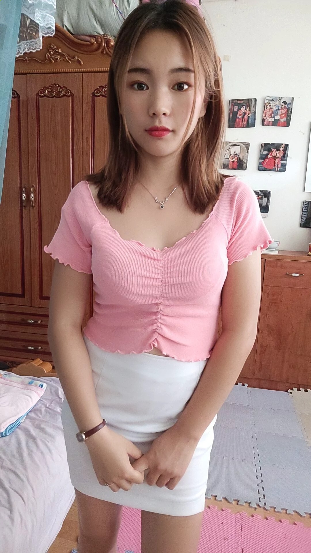 阿桃白色包臀裙SN93