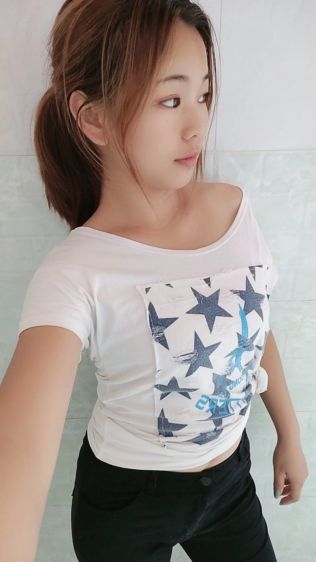 阿桃黑色紧身裤SN99