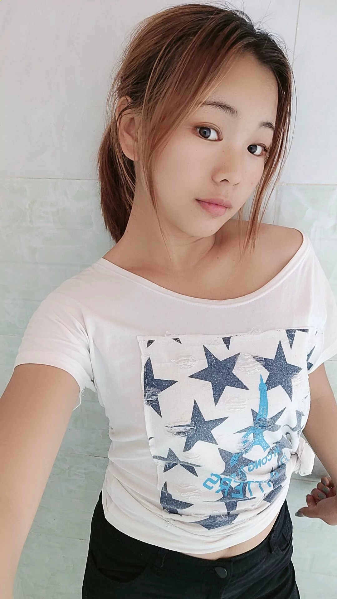 阿桃黑色紧身裤SN99