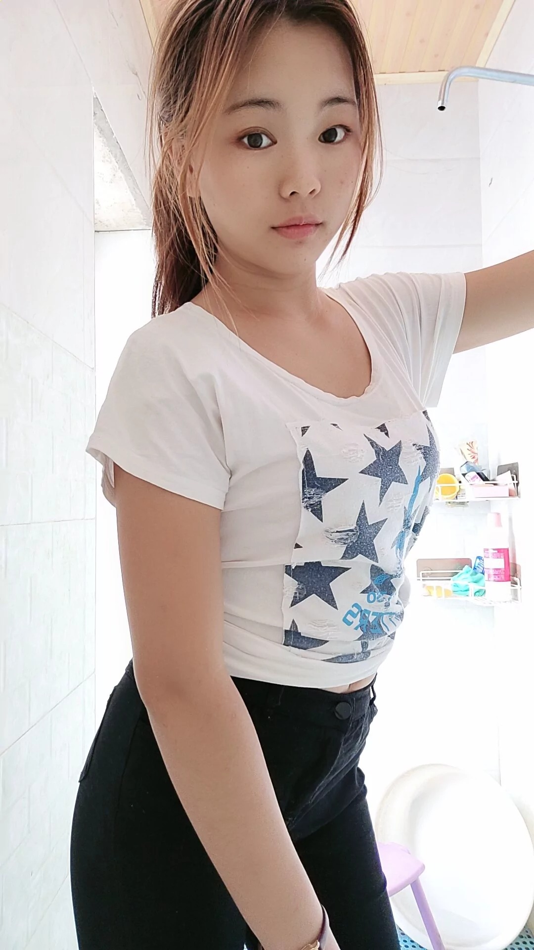 阿桃黑色紧身裤SN99