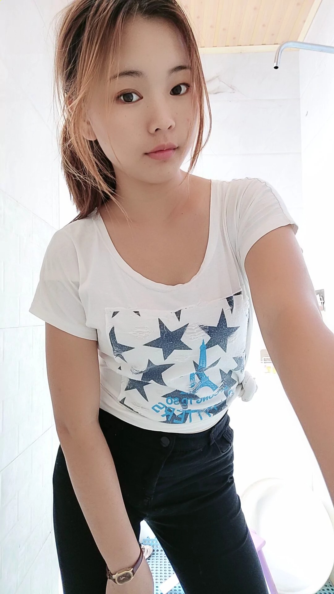 阿桃黑色紧身裤SN99