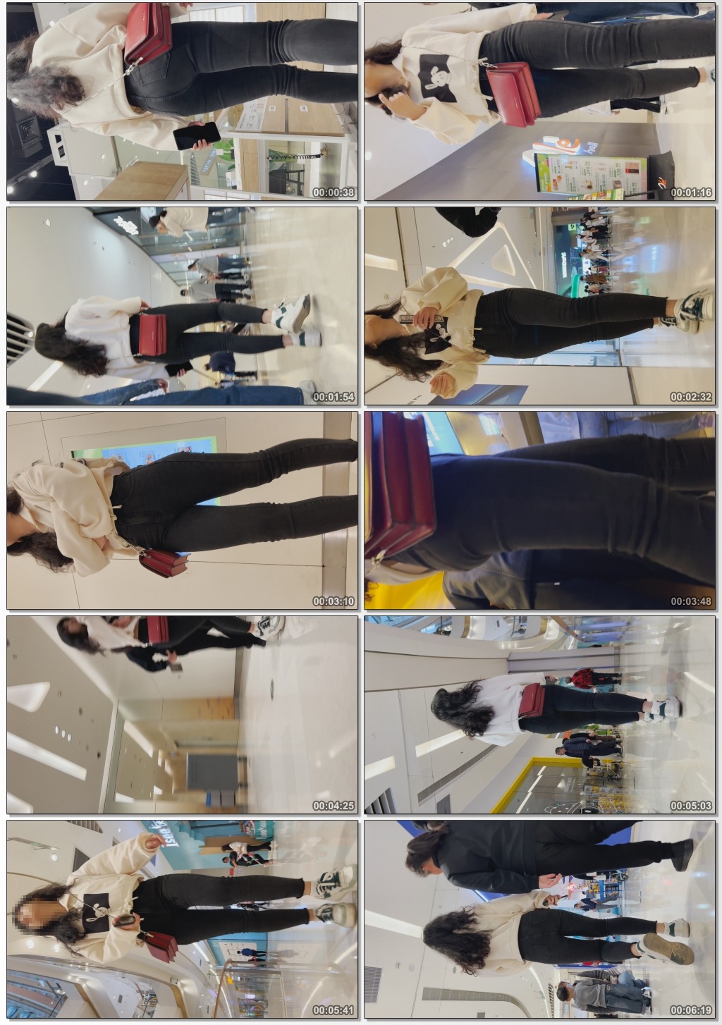 〖精品/牛仔裤〗大波浪美女搭配褐色紧身牛仔裤女人味十足
