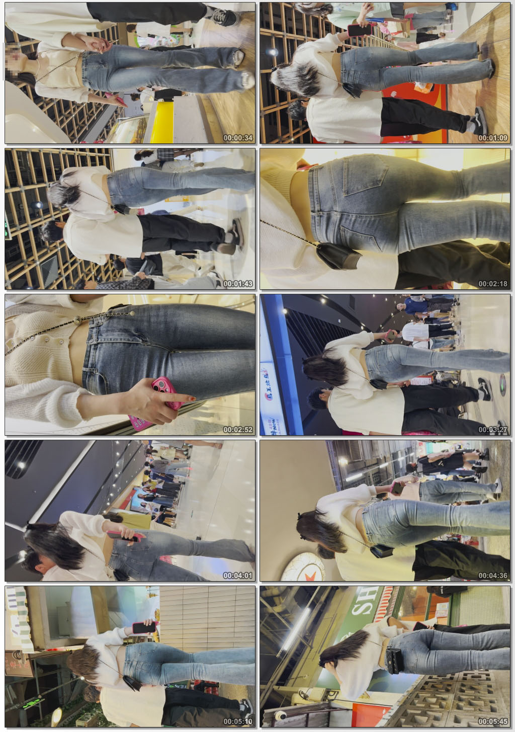 〖精品/牛仔裤〗可爱的露腰紧身牛仔裤美女