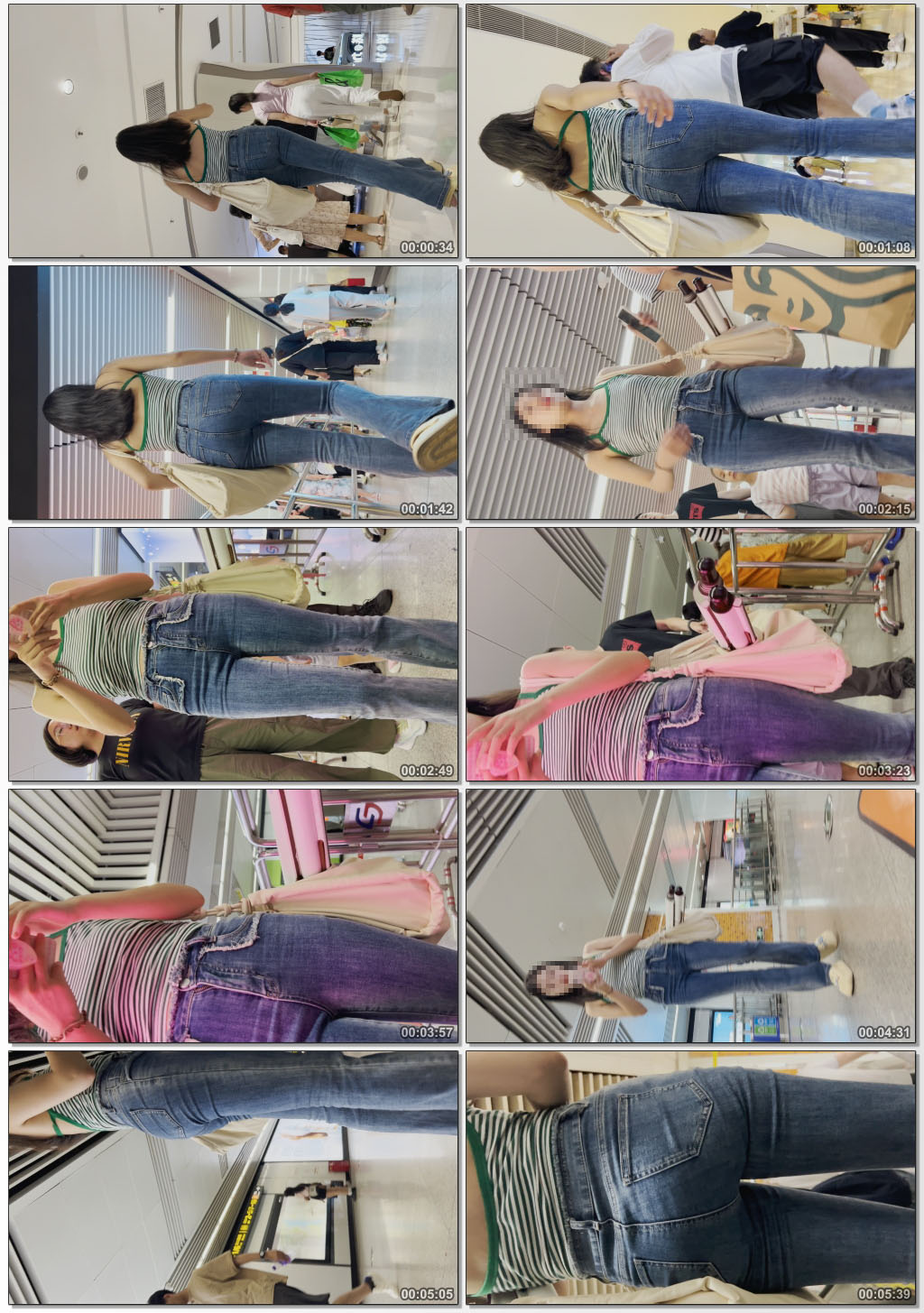 吊带背心配蓝色紧身牛仔裤MM【2.84G/MP4】